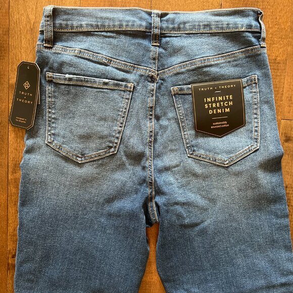Truth + Theory Women's Med Wash High-Rise Angle Skinny Stretch Demin Jean, Sz 10 - Picture 8 of 10